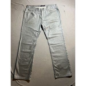 Vintage AKADEMIKS Jeans Mens 40X34 Gray Denim Pocketed Zip‎ Belted Y2K.